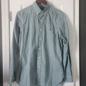 Ralph Lauren  Plaid Button Down Long Sleeve Shirt Size Medium Slim Fit